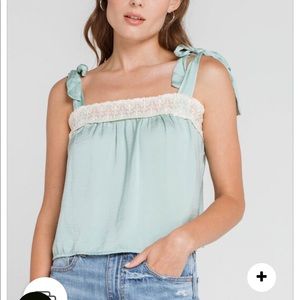 West of Melrose brand ride or tie satin shoulder tie top